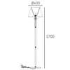 Stojąca lampa klasyczna Siena f01322ni-wh Cosmolight metal tkanina nikiel