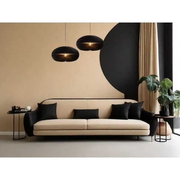 Wisząca lampa z papieru ARMONI 42401/52/30 Lucide czarny złoty