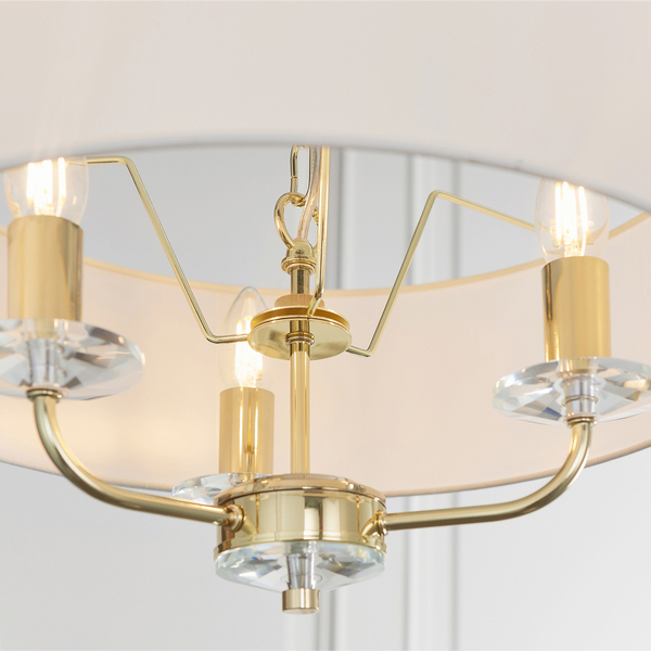 Wisząca lampa Nixon 70560 Endon z abażurem mosiądz ecru
