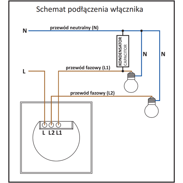 Podwójny włącznik światła Smart 319067 sterowany aplikacją Tuya czarny