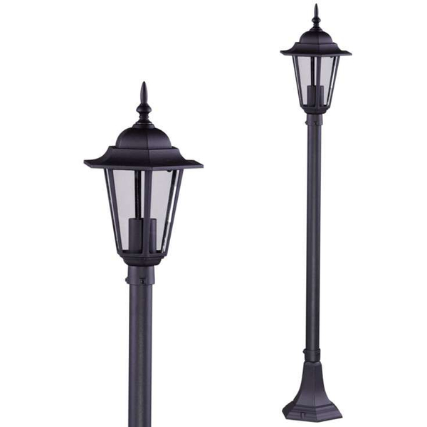 Zewnętrzna LAMPA stojąca STANDARD K-6009B czarny Kaja klasyczna OPRAWA latarenka outdoor metalowa IP44 czarna