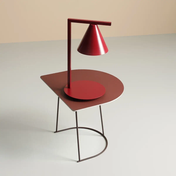 Nocna lampa stojąca Form Table 1108B15 Aldex czerwona do sypialni