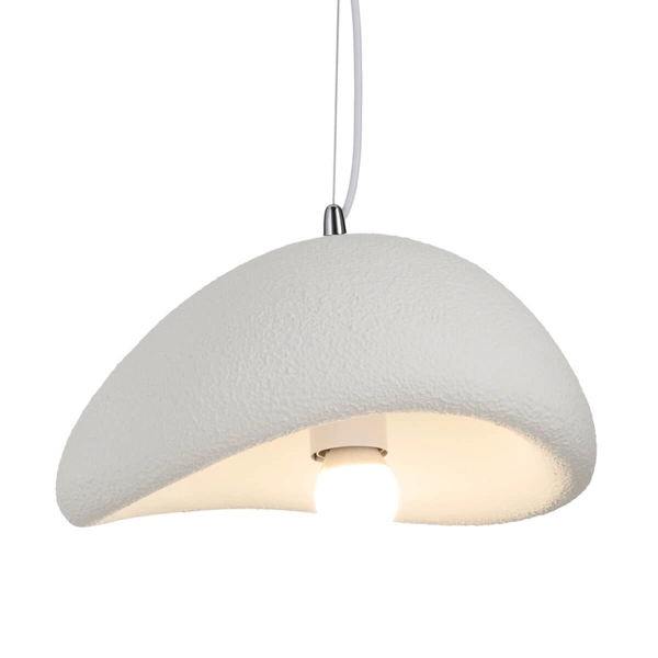 Zwisowa lampa jadalniana Stone DN426-300 kamień metalowa biała