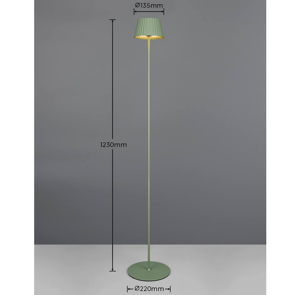 Stojąca lampa ledowa Suarez R47706149 LED 2W 3000K IP44 zielona