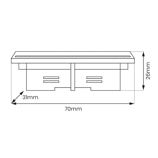 Mini łącznik szynowy prosty 3-obwodowy Track ML2137 czarny