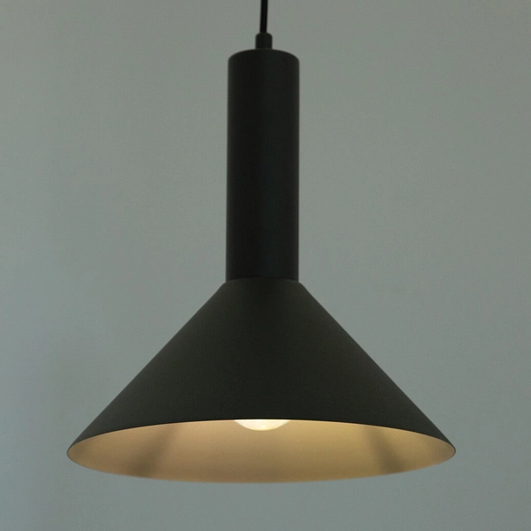 Stożkowa lampa wisząca Vitrum 40969 do jadalni szara czarna