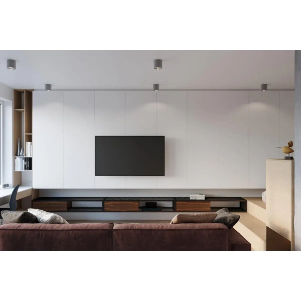 Sufitowa LAMPA downlight SL.0696 natynkowa OPRAWA tuba metalowa szara