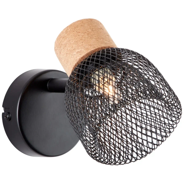 Ścienny kinkiet loftowy Flaka 82610/06 drewniana czarna