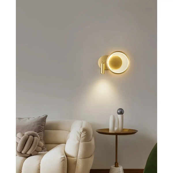 Lampa ścienna Elyptica CGELYPTICA18 LED 10W 3000K tubka ring złoty