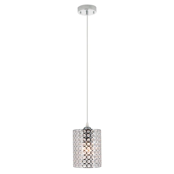Okrągła lampa wisząca 5010/1 8C z kryształkami chrom