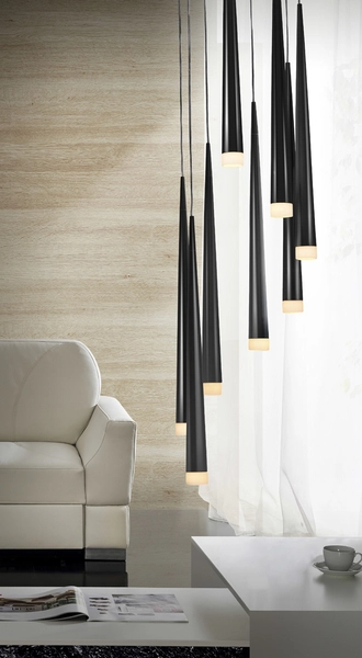 Jadalniana lampa wisząca Stylo kaskada nad stół czarna