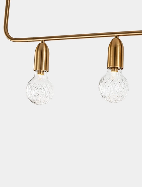 Kryształowa lampa wisząca Bani listwa do gabinetu złota