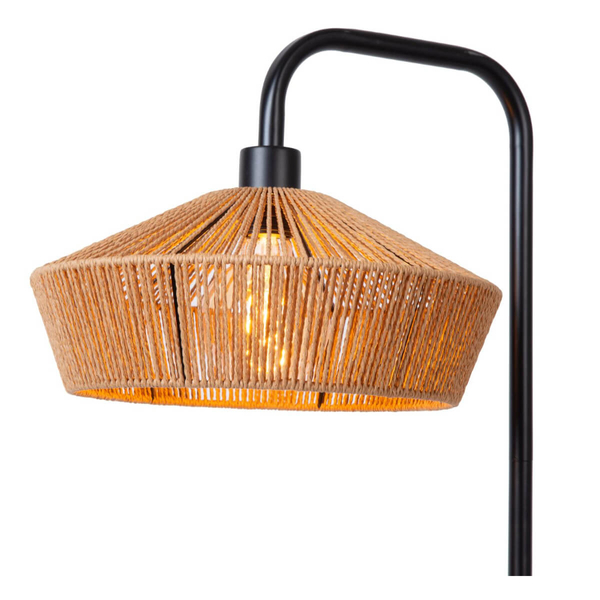 Podłogowa lampa boho Yunkai 10713/28/72 czarny drewniany