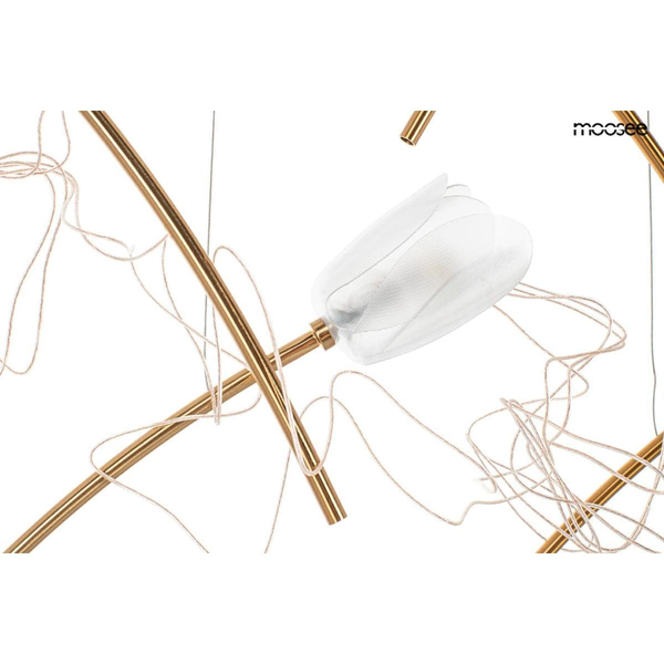 Wisząca lampa salonowa Tulippe MSE1501100170 Moosee kwiaty złote