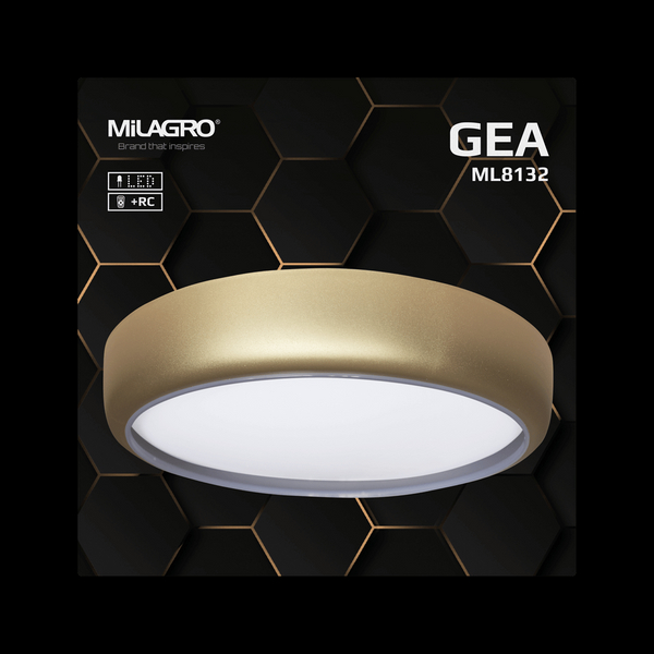 Złota lampa sufitowa Gea LED 36W CCT natynkowy plafon do pokoju