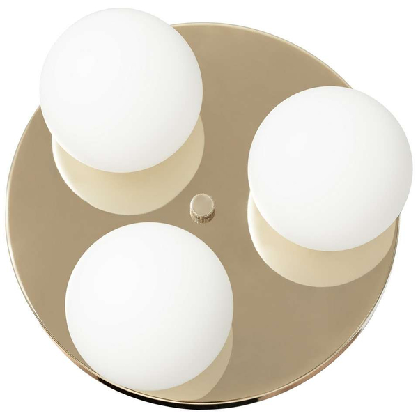 Modernistyczna LAMPA sufitowa MIJA 30668305 Kaspa okrągła OPRAWA szklane kule PLAFON balls łazienkowy IP44 złoty biały
