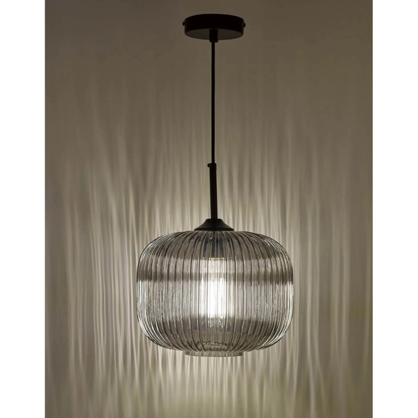 Loftowa lampa wisząca Demarius DEM0110 szklana przydymiony czarny