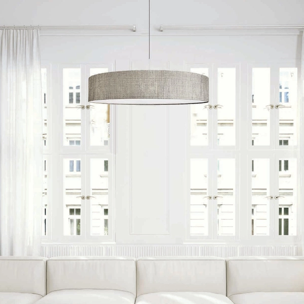 Skandynawska lampa wisząca Turda 8946 sypialniana nad łóżko szara