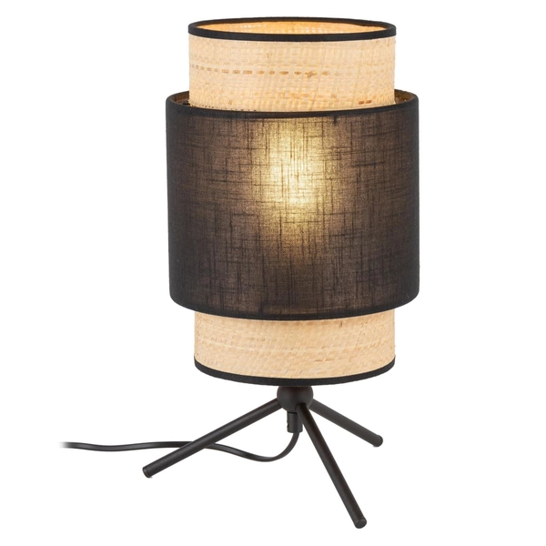 Lampka nocna okrągła rustykalna Boho 5536 TK Lighting słomkowa czarna