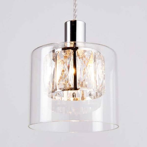 Sypialniana lampa wisząca Verina 76518 Endon transparentny chrom