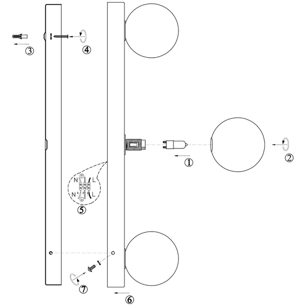 LAMPA ścienna MINI 106382 Markslojd metalowa OPRAWA listwa KINKIET szklane kule balls IP44 białe