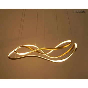 Falista lampa wisząca WAVES złota MSE1501100591 1xLED 56W 3000K do sypialni