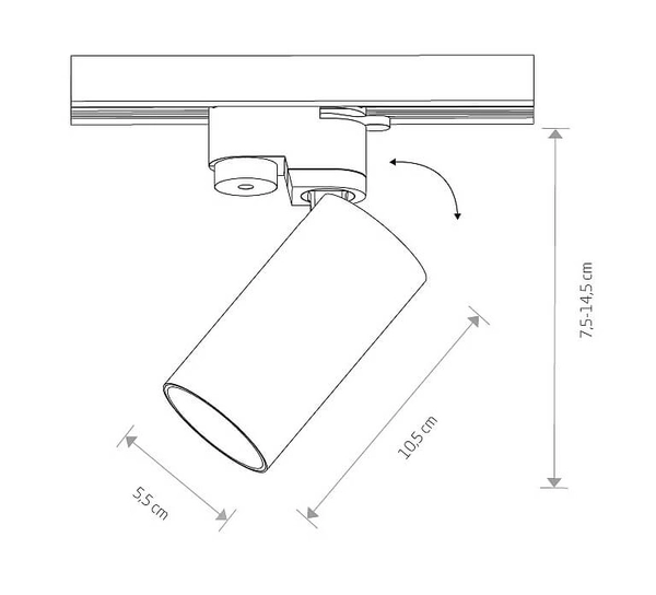 1-fazowy reflektorek Profile Mono 7583 do systemu czarny mosiądz