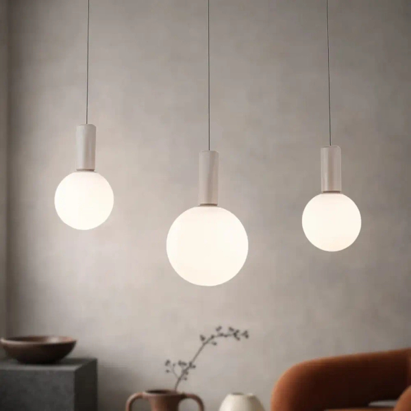 Potrójna lampa wisząca TESTA beżowa biała 33-51110 3xG9 kule nad stół