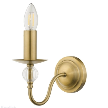 Kinkiet ścienny świecznikowy Wrest WRE0745-EH Dar Lighting rokoko szklany mosiężny