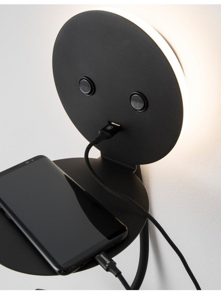 Minimalistyczna lampa ścienna Acacias do holu LED 9W czarna