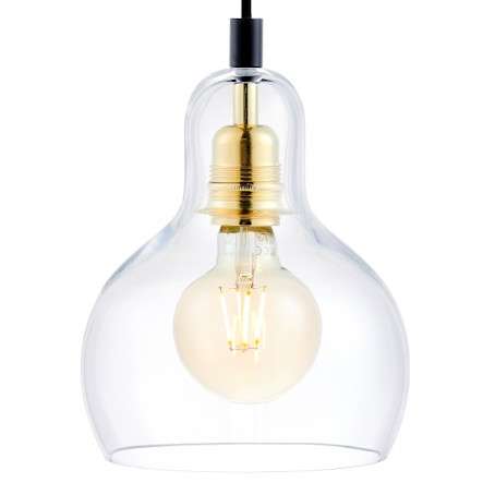 Skandynawska LAMPA wisząca LONGIS 10871105 Kaspa szklana OPRAWA loftowy ZWIS łezka kropla drop złota przezroczysta czarna