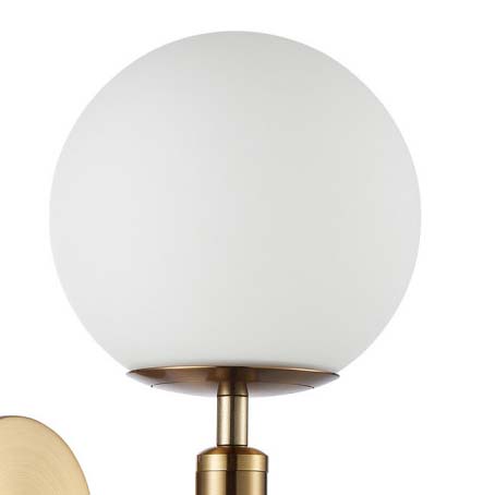 Nowoczesny kinkiet do jadalni WL-2324-1 GD+OPA Ravena szklana lampa złota biała