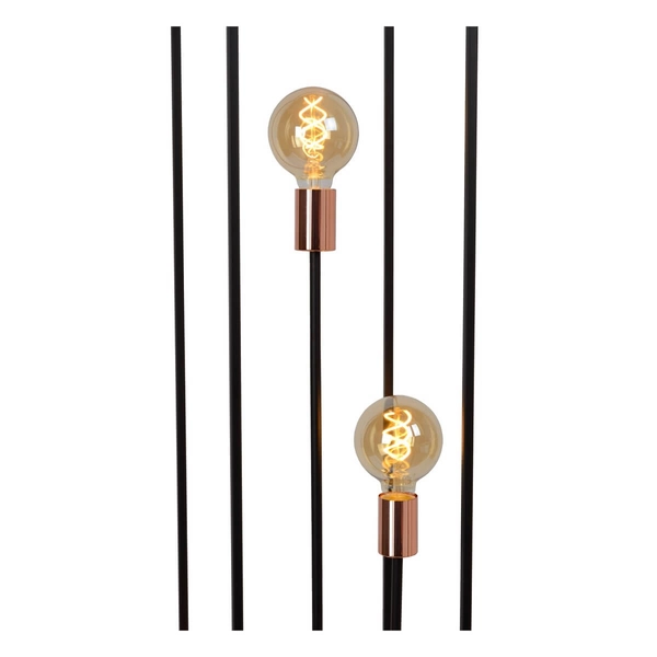 Podłogowa lampa do salonu ARTHUR 08724/03/30 Lucide czarny miedziany