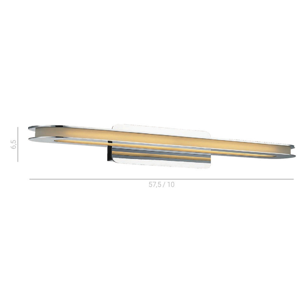 Kinkiet LAMPA ścienna SCARLETT MB1279L Italux metalowa OPRAWA galeryjka LED 12W 3000K listwa chrom