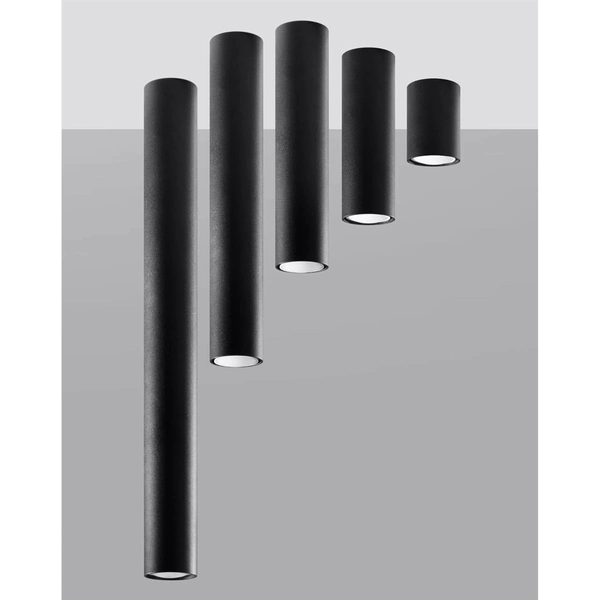 Czarna tuba sufitowa SL.1003 metalowa lampa do salonu