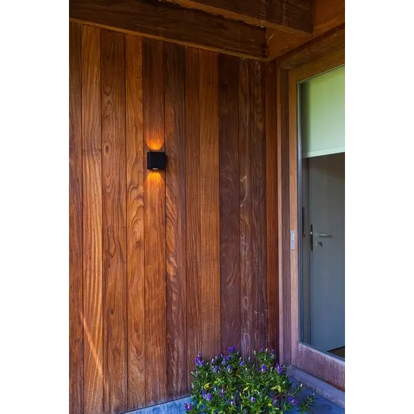 Kinkiet LAMPA ścienna GEMINI BEAMS 5104003012 Lutec kwadratowa OPRAWA elewacyjna LED 10W 3000K metalowa IP54 czarna