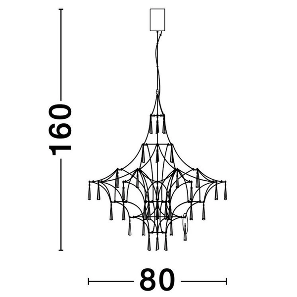 Wisząca LAMPA designerska SALAMANCA LE41324 Luces Exclusivas kryształowy żyrandol LED 20W 3000K do salonu złoty