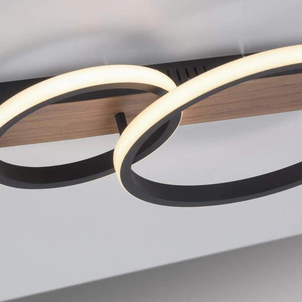 Sufitowa lampa nowoczesna Trooper LED 28W czarna brązowa