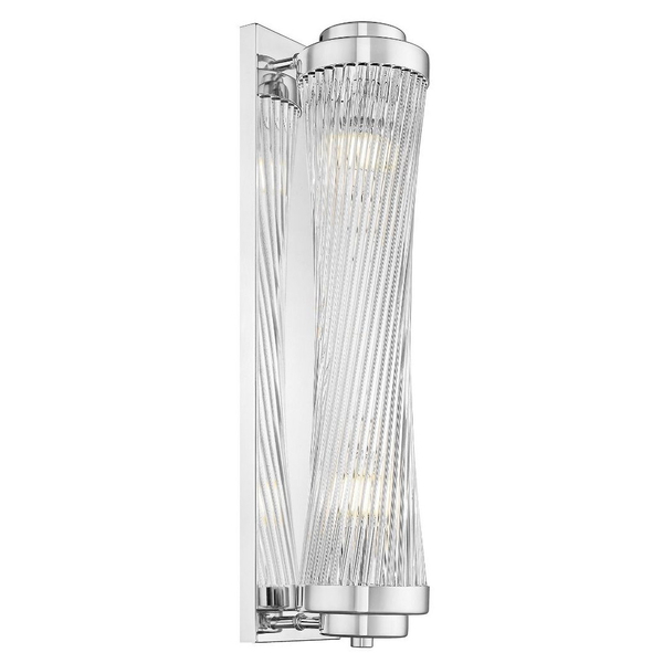 Szklana lampa ścienna Sergio do sypialni kryształki kinkiet srebrny