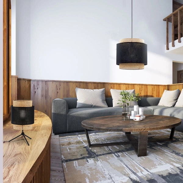 Ażurowa lampa wisząca Boho 6542 TK Lighting ratanowa brązowa czarna