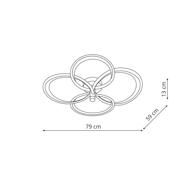 Lampa sufitowa ringi Azina LP-4852/4C GD LED 44W 3000-6000K złota