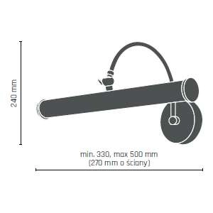 Kinkiet lampa ścienna EXPO M 0516 regulowana galeryjka nad obraz patyna