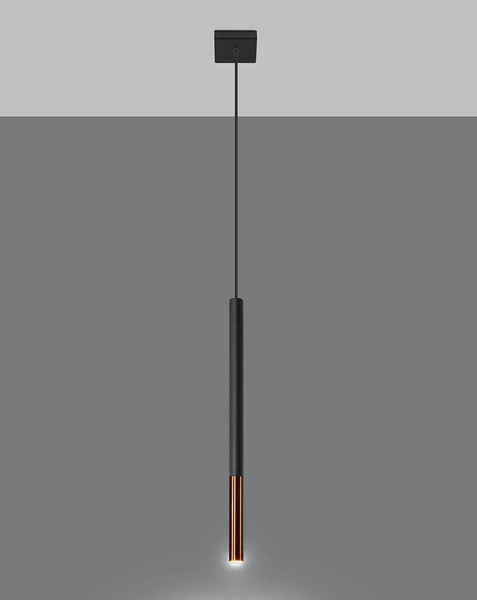 LAMPA wisząca SL.0888 metalowa OPRAWA okrągły ZWIS tuba czarna miedź