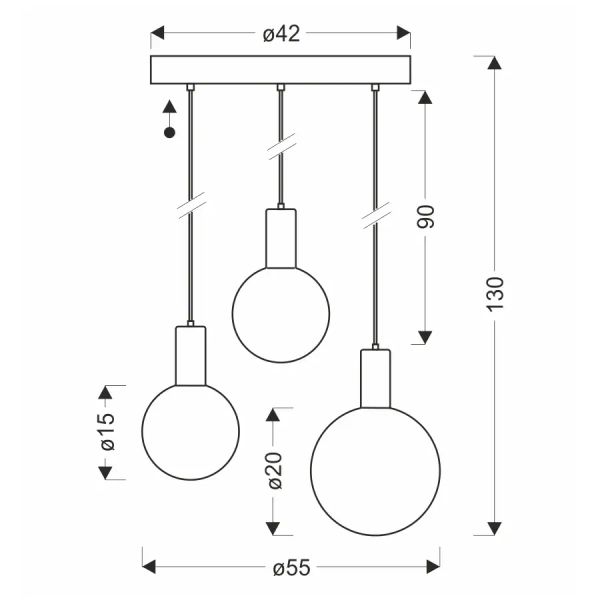 Wisząca lampa kulista TESTA beżowa biała 33-50908 3xG9 potrójna do jadalni