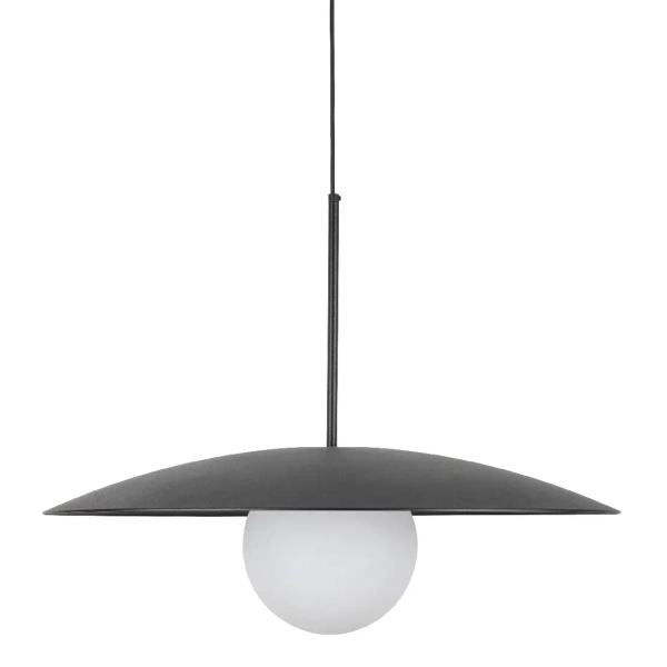 Jadalniana lampa zwisająca Slate 10637 mleczna kula czarny