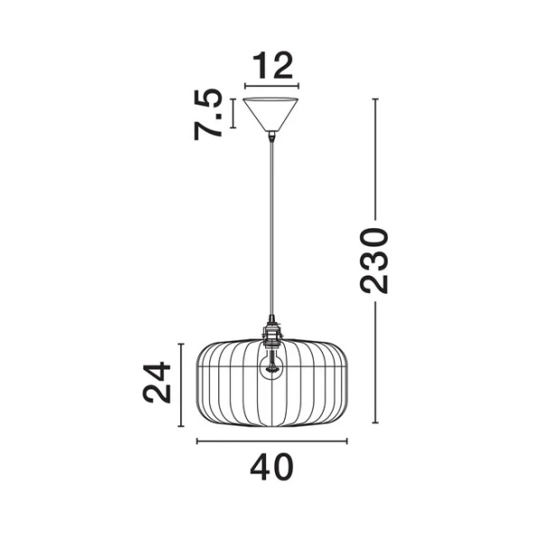 Owalna wisząca lampa NAVANTA LE45376 pleciona brązowa