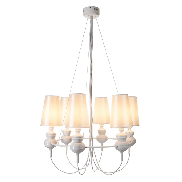 Żyrandol glamour Queen ST-7105-6S white Step pałacowy do salonu biały