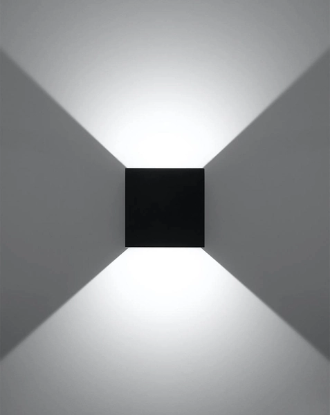 Kinkiet LAMPA przyścienna elewacyjna SL.0545 kwadratowa OPRAWA metalowa LED 6W 3000K kostka cube IP54 czarna