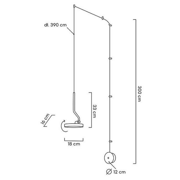 Nowoczesna ledowa lampa wisząca Flat MSE010100384 Moosee 10W 3000K czarna