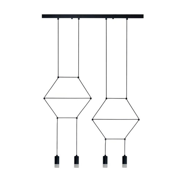 Wisząca lampa na listwie Linea XT068-4P Step nad wyspę czarna
